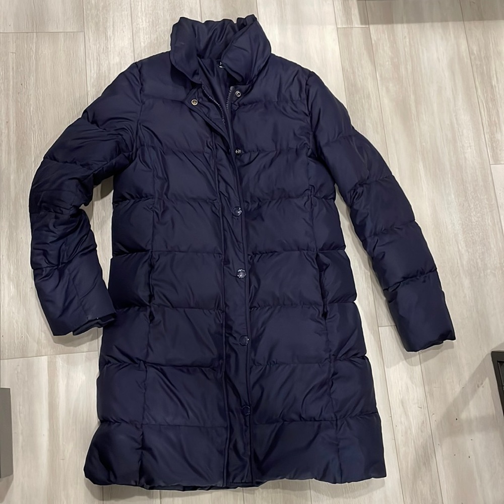 J.Crew | Full Length Puffer navy blue | size S
